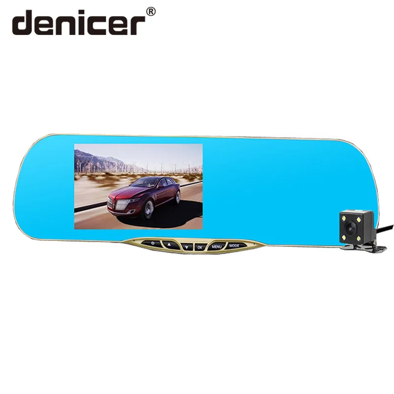 

Denicer Full HD 1080P Car Dash Cam 5.0'' Screen Car Cvr Mirror Dual Lens Rear View Camera Rearview DVRs Auto Recorder Video