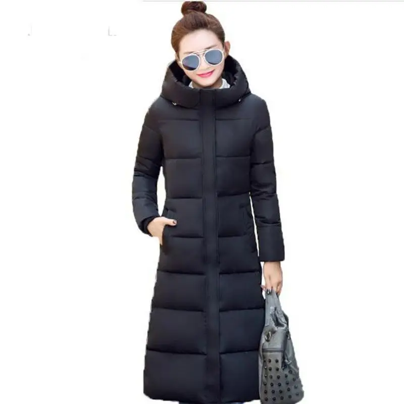 Nouvelles 2018 Long Capuchon Femmes Chaud Green kaki Rembourré Parka Bleu Vestes Noir gris Parkas Épaissir À rouge Coton army marine Mince Manteau Pardessus Ac871 Hiver WED9IH2