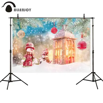 Allenjoy 写真の写真の背景雪だるま冬の雪明るい子ベビークリスマス装飾ドアボケ壁の紙の背景