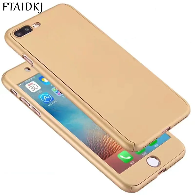 

FTAIDKJ 360 Degree Full Body Protection Solid Color For iphone XS Max XR X Pure Color For iPhone X 7 6 6S 8 Plus SE 5 5S Case