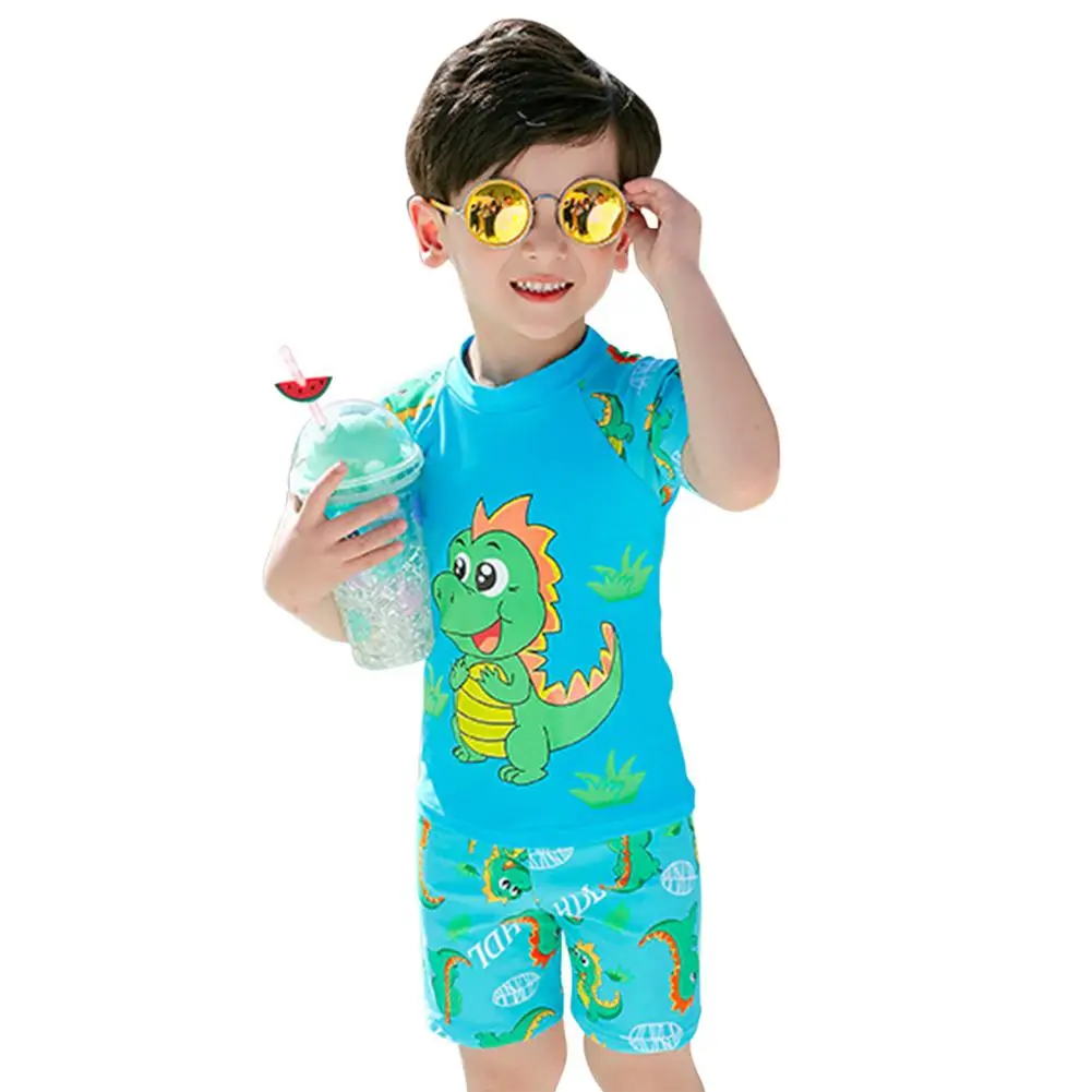 Dragonpad 3 шт./компл. для детей для маленьких мальчиков Разделение Акула печать быстрое высыхание Плавание ming костюм детский купальник костюмы купальник для подростков - Цвет: Lake blue L