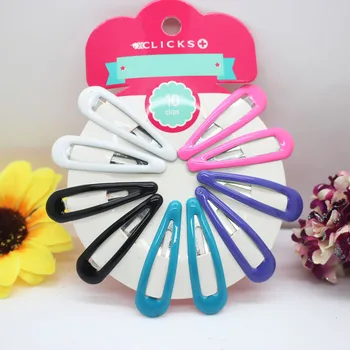 

10pcs/lot 48mm Epoxy Snap Hair Clips women's hair accessories girls Solid color bobby pin hair Barrettes hairpins hairwear