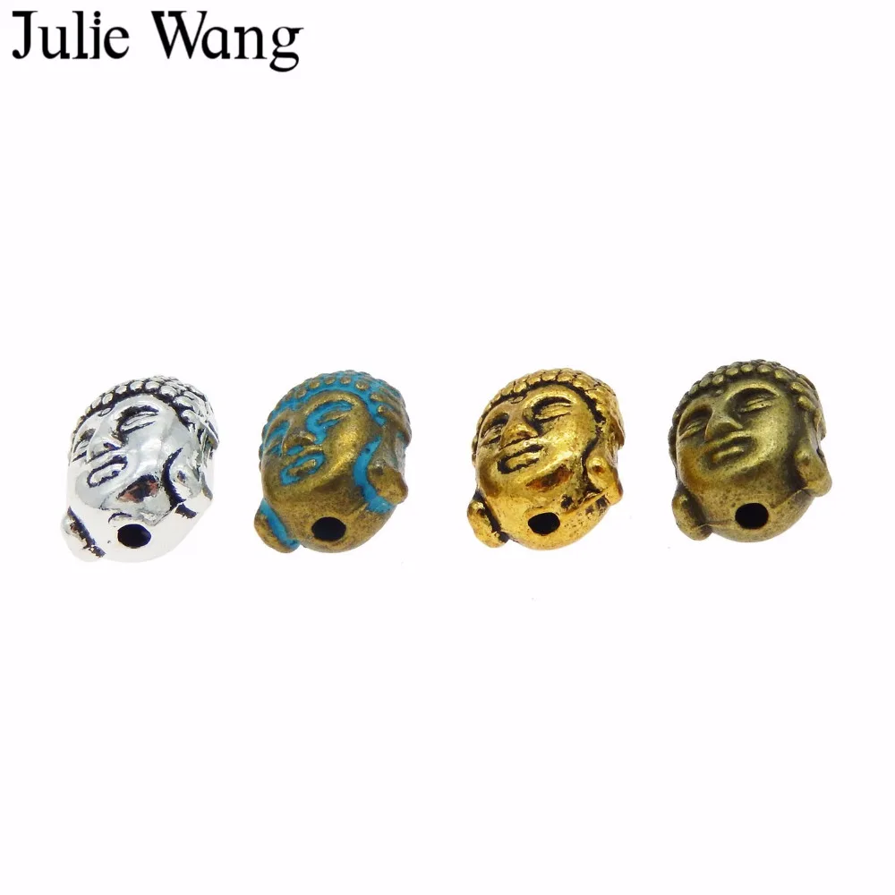 July Wang 2 20 шт. 4 вида цветов бусины голова Будды браслет сплав отдельные шарики
