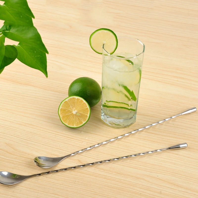 

Stainless Steel Mixing Cocktail Spoon Bar Bartender Stirring Long Spoons Cold Drink Creative Tool Kitchen Herb Spice Tools