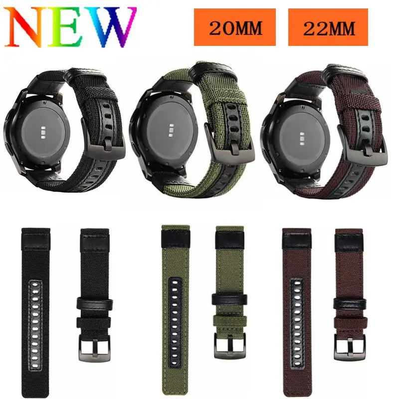 20mm 22mm Woven Nylon Replacement Strap Sport Wristband