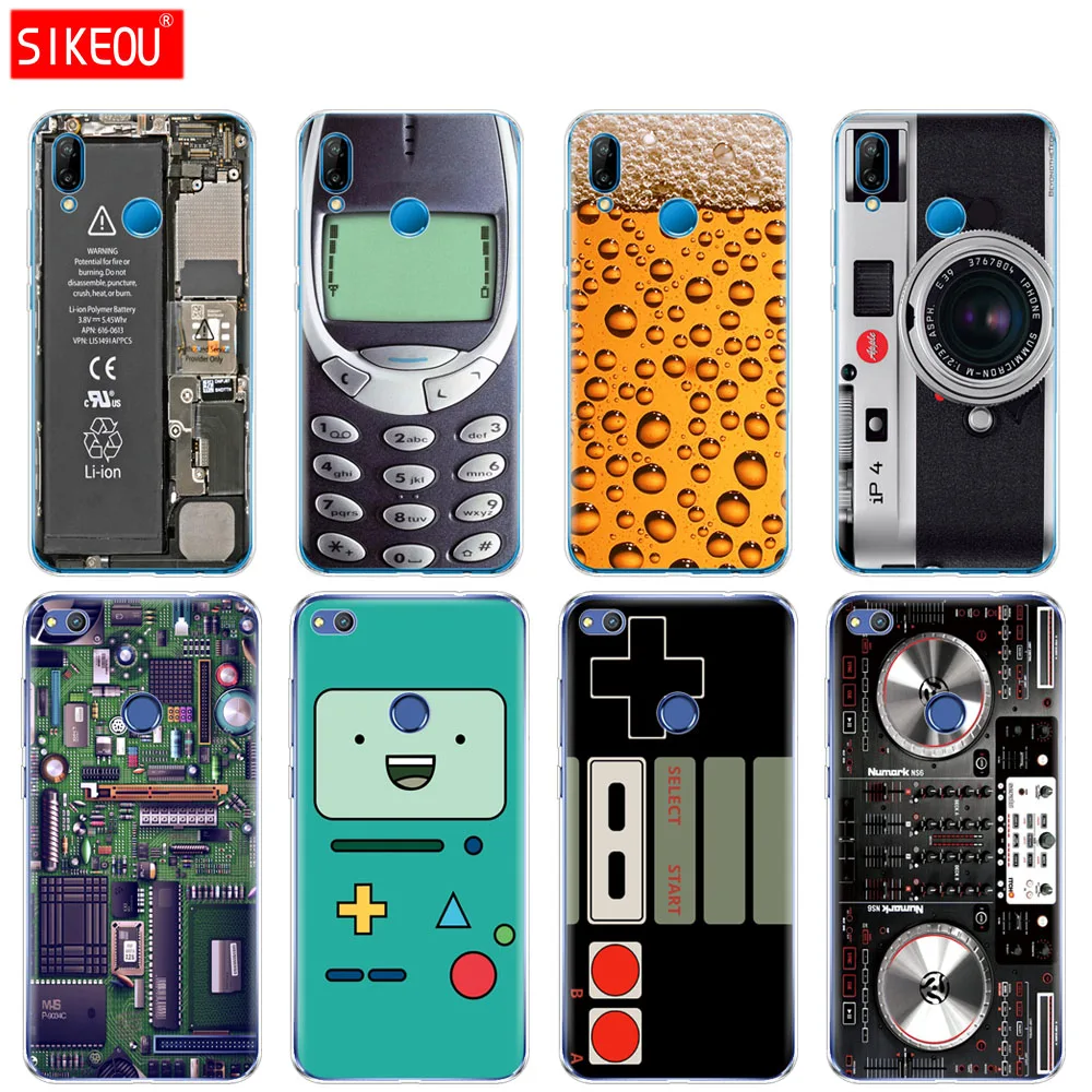 

Case For Huawei P20 P7 P8 P9 P10 Lite Plus Pro 2017 P Smart case soft Silicone Cover phone coque Vintage Tape Camera Gameboy