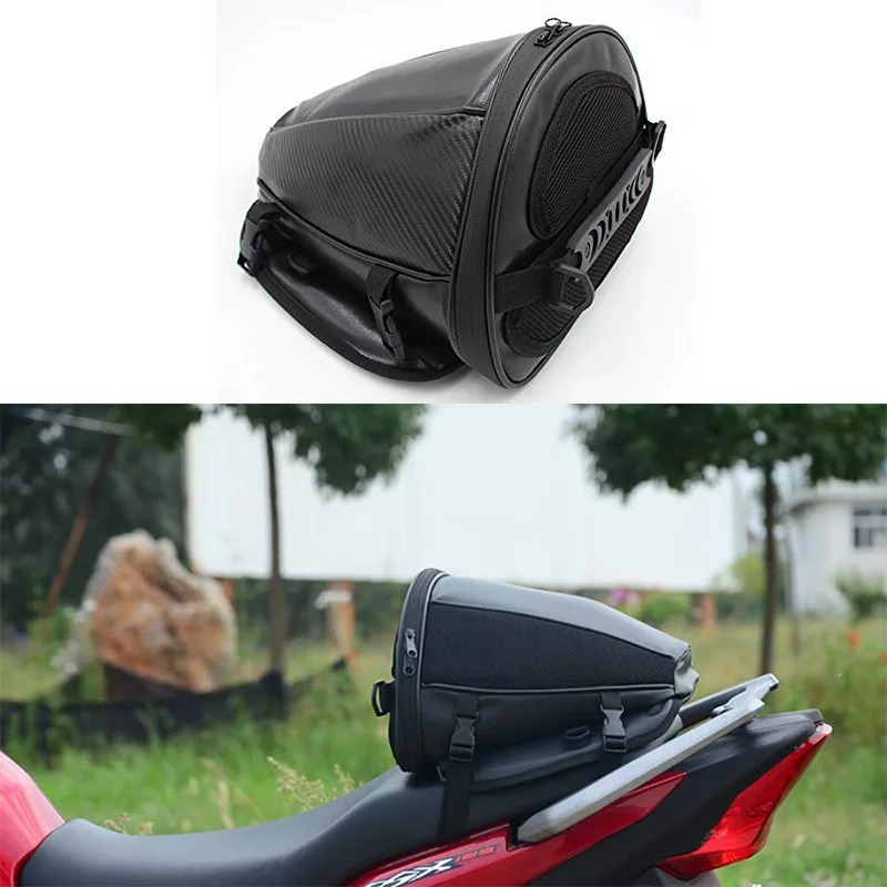 Motorcycle Bike Sports Waterproof Back Seat Carry Bag Luggage Tail Bag Saddlebag