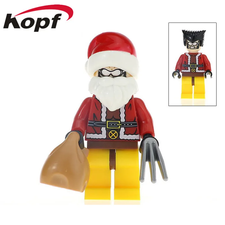 50 шт. модель Дэдпул кирпичи Рождеством фигурки Супермена Бэтмен действие X-человек строительные блоки для Детский подарок игрушки KF382