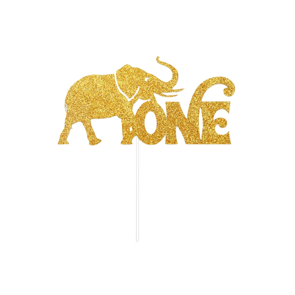 

1 Pc Jungle Animal Themed Cake Topper Baby Birthday Party Cake Fruit Pick Dessert Table Decoration Topper (Golden)