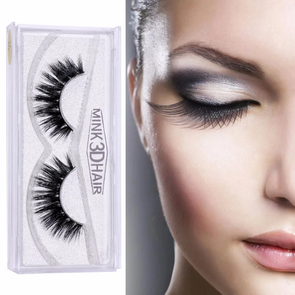 3D Полный Газа Lashes норки крест макияж Накладные ресницы Мягкая ресницы расширение ручной 1 пара