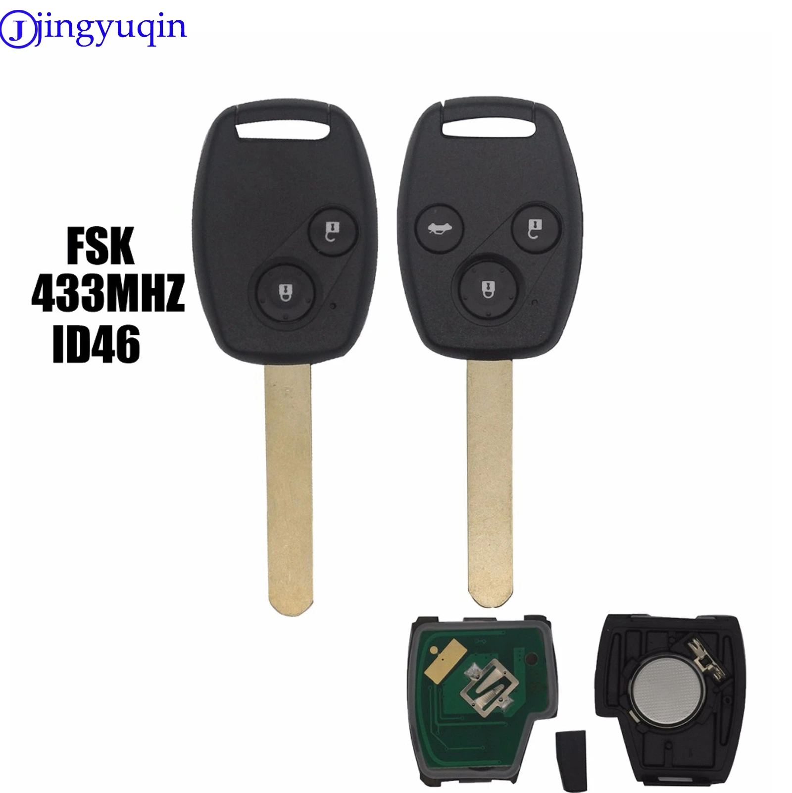 Jingyuqin FSK 433 МГц с ID46 чип 2/3 кнопки дистанционный ключ-брелок ...