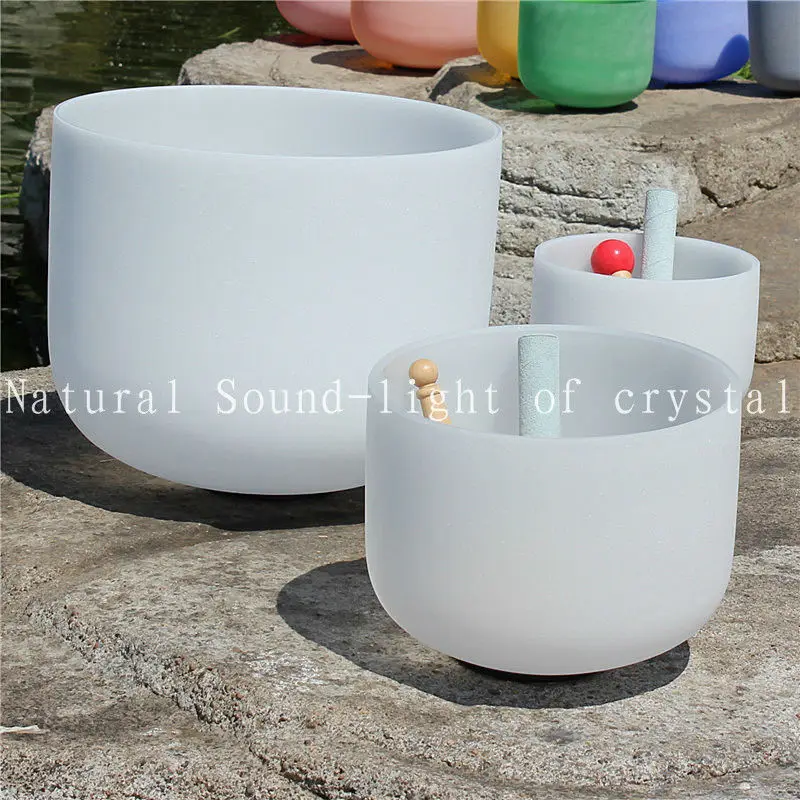 

14 inch White Quartz Crystal Singing Bowl For Healing And Therapy for heart chakras A to G any one