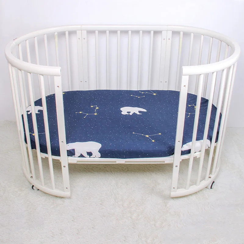 Crib Fitted Sheet 100% Cotton Baby Bed Mattress Cover Protector Cartoon Newborn Bedding For Cot Fitted Crib Sheet With Elastic Crib Fitted Sheet 100% Cotton Baby Bed Mattress Cover Protector Cartoon Newborn Bedding For Cot Fitted Crib Sheet With Elastic