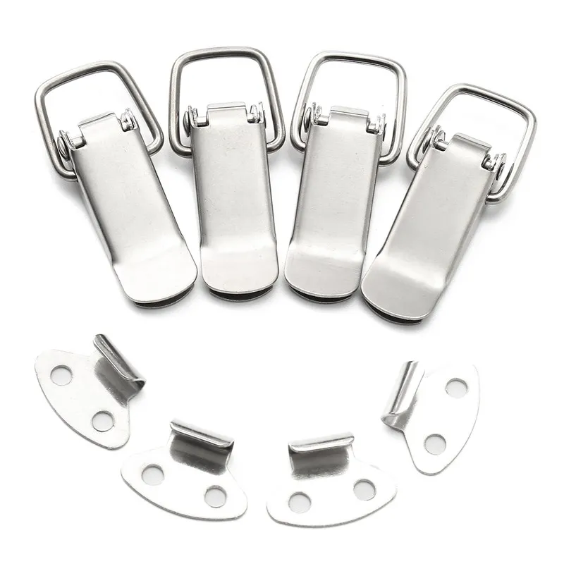 4X Galvanized Iron Spring Loaded Toggle Case Box Chest Trunk Latch Catches Hasp