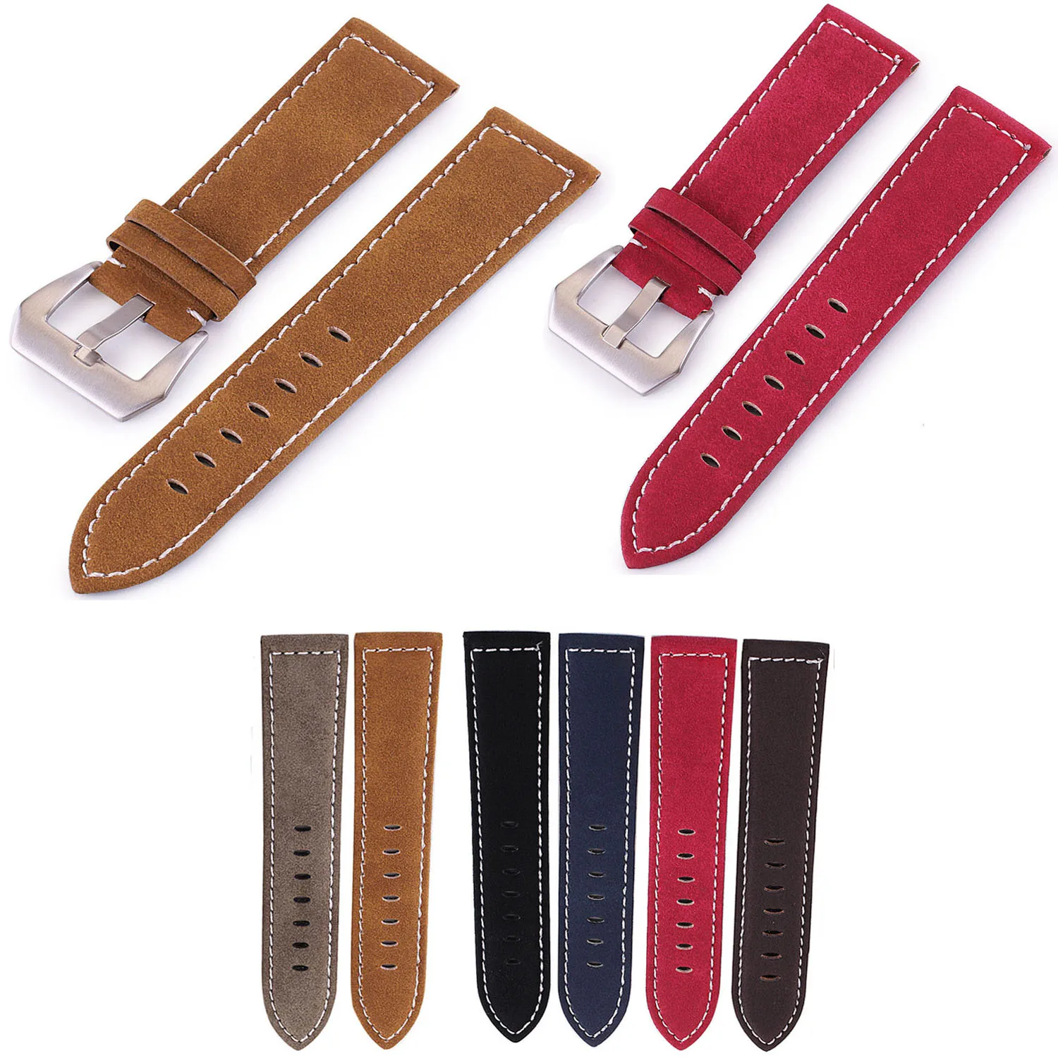 

Wholesale PU Leather Strap 18mm 20mm 22mm 24mm Watch Band Retro Style Replacement Wristband Belt Men and Women Watch Straps