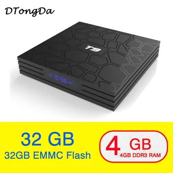 

T9 Android 8.1 TV BOX 4GB 32GB RK3328 Quad Core Bluetooth 4.0 H2.65 4K Smart TV 2.4GHz WIFI USB 3.0 Set-top box Media Player