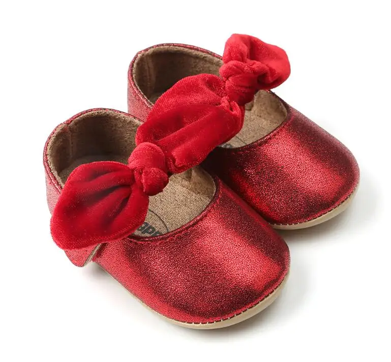 

Fashion Baby Girl shoes flock Bow-knot Soft Sole toddler moccasins Anti-slip Shoes Princess First Walkers mary jane shoes