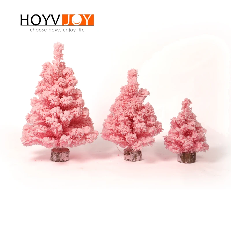 

HOYVJOY Flocking Pink Christmas Tree Mini 30-60cm Tree New Year Decorations With LED Light and Small decorations WholesaleCustom