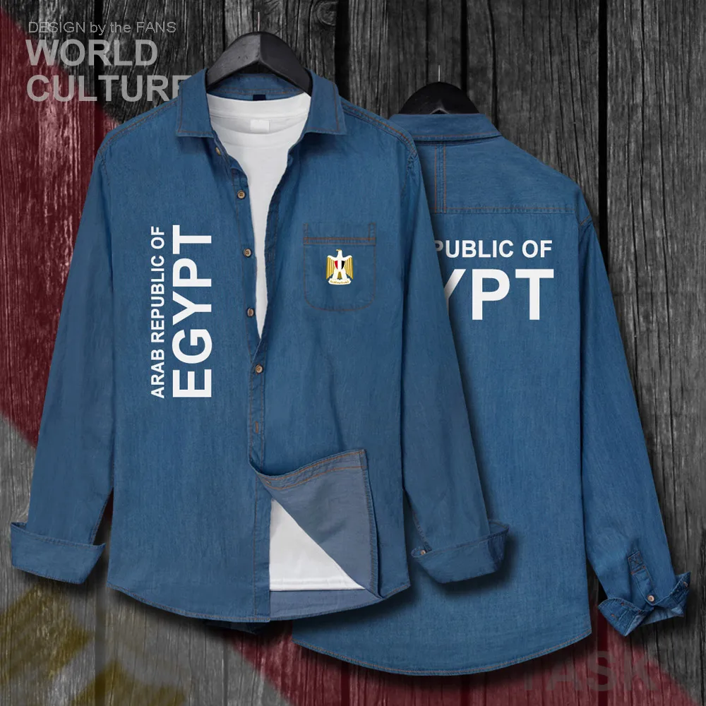 Egypt EGY Egyptian EG Men Fashion Long Sleeve Cowboy Coat Flag clothes Spring Autumn Cotton Turn