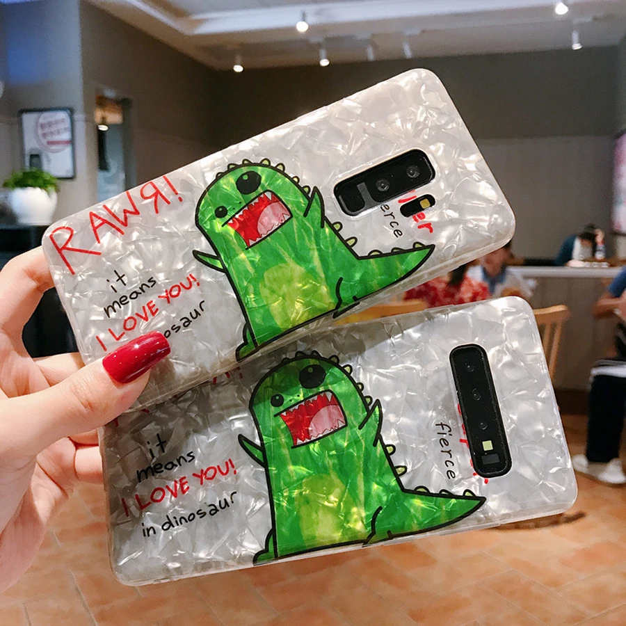 

bling foil Dinosaur tpu case for samsung galaxy note 9 8 s8 s9 s10 plus case cover glitter cute 3d cartoon animal soft silicone