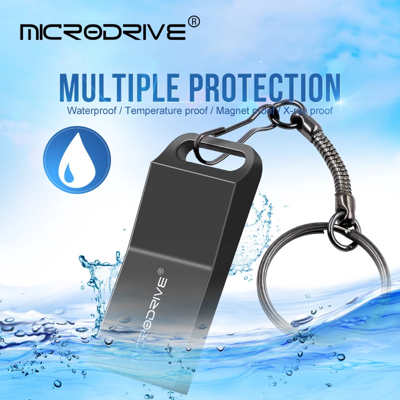 Металлический флеш накопитель водонепроницаемый usb 8 г 16 32 64 флешка