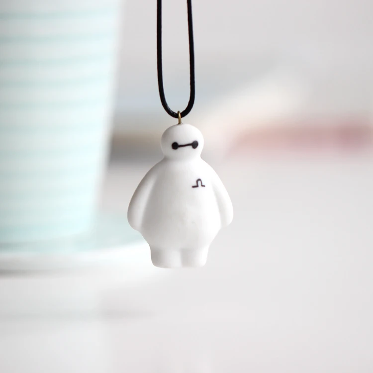 

Originality Porcelain Necklace Cartoon Big White Handmade Ceramic Jewelry Cord Line for Couple Lovers Small Gift Adjustable