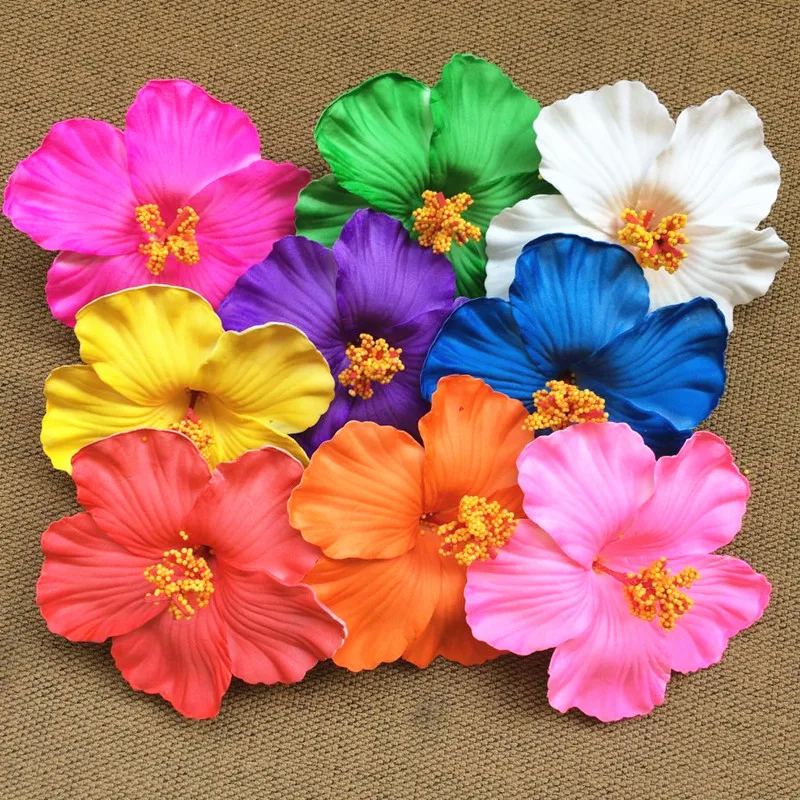 36 шт. Разноцветные пены Гавайский цветок гибискуса цветок свадебные зажимы для волос 9 см цветок вечерние свадебные frangipani