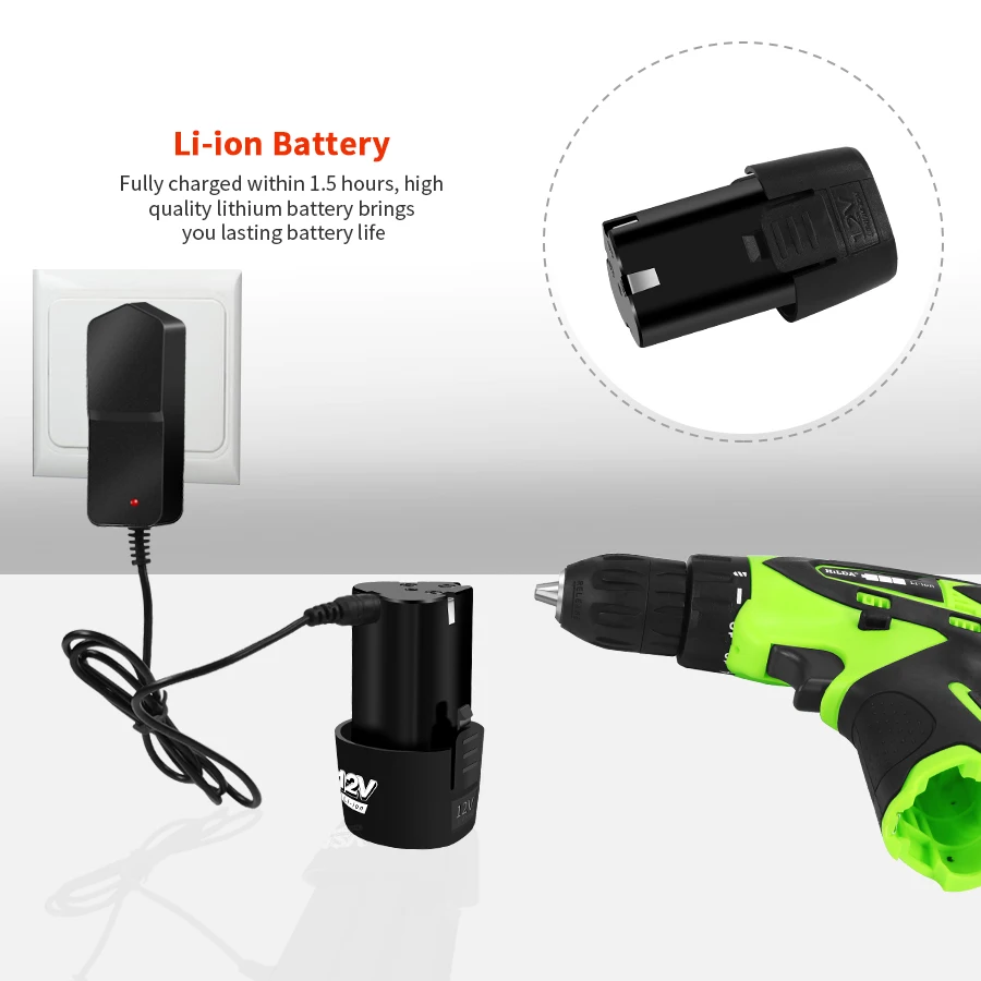 12V Electric Screwdriver Lithium Battery Rechargeable Parafusadeira Furadeira Multi-function Cordless Electric Drill Power Tools