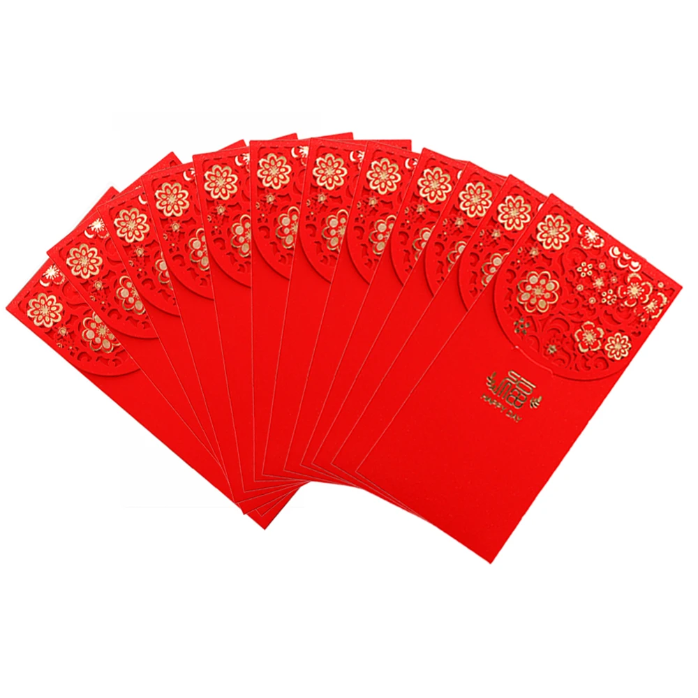 

12 Pack Chinese Red Envelopes Wedding Lucky Money Pocket Red Packet for New Year Birthday Party