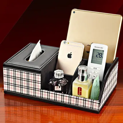 

Quality leather multifunctional tissue box desktop remote control storage box table napkin pumping paper box fashion