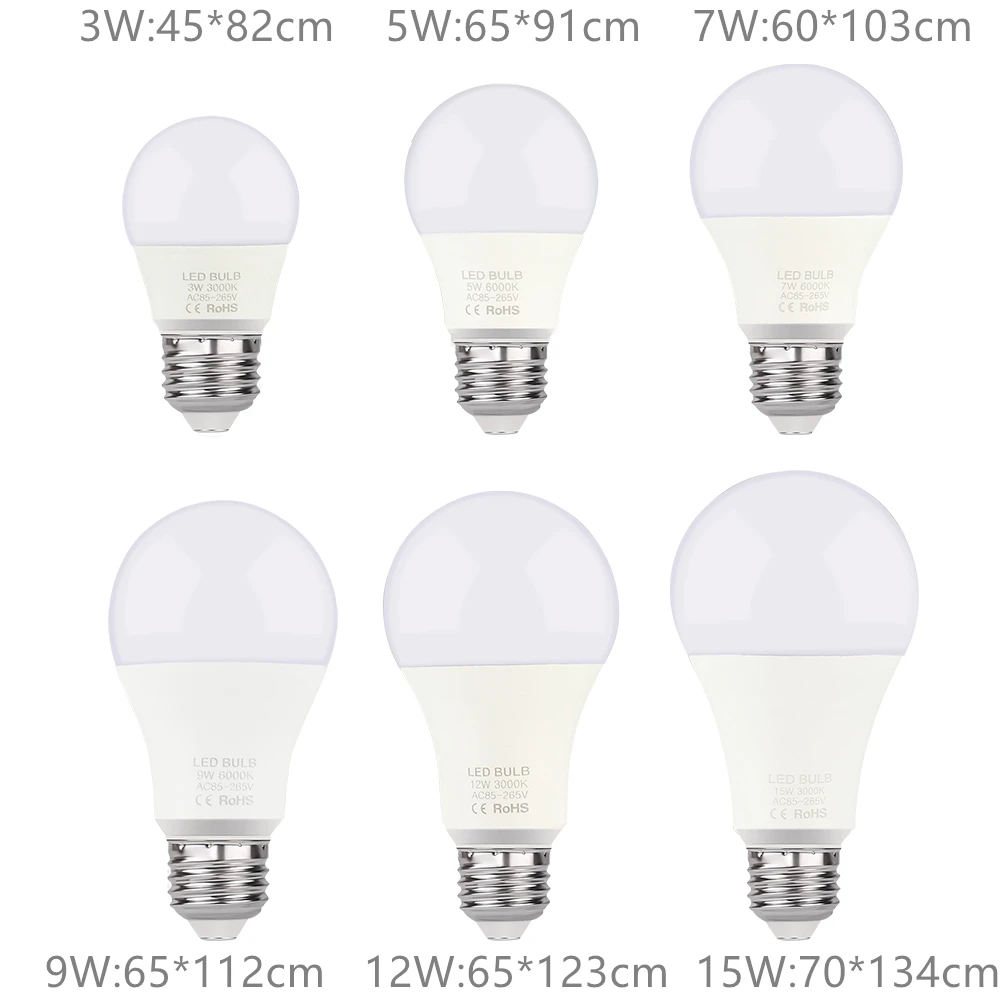 Светодиодная лампа E27 3W 5W 7W 9W 12W 15W AC 220V 230V 240V высокого качества белые теплые