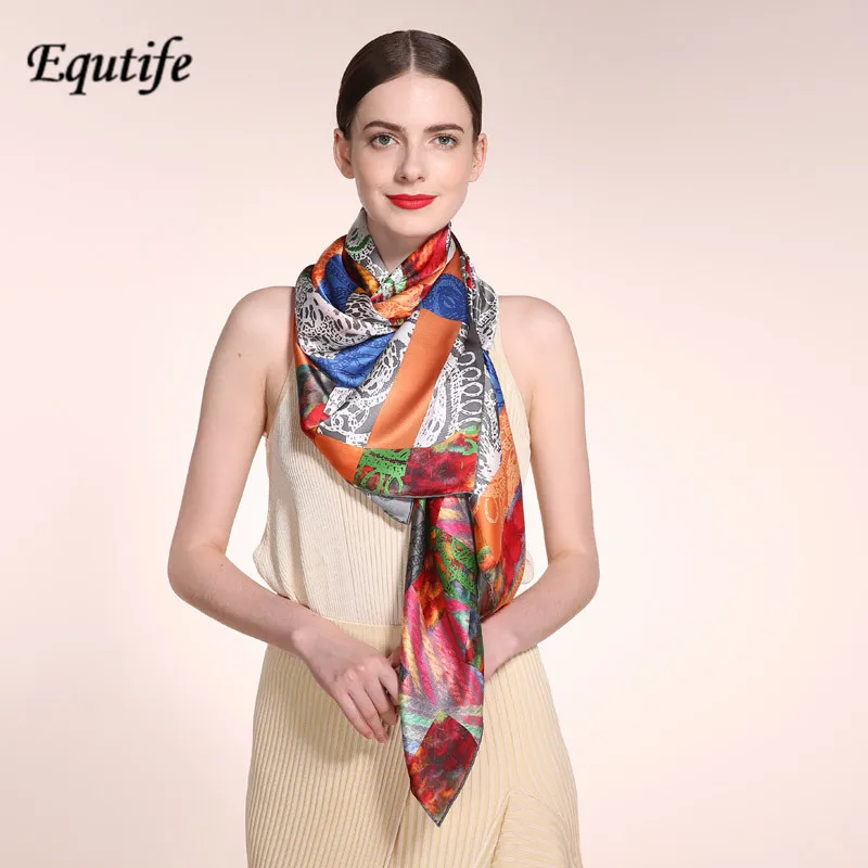 

135*135cm Large Square Mulberry Silk Scarf Luxury Brand Spring Summer Beach Scarves All-match Sunscreen Pashmina For Women