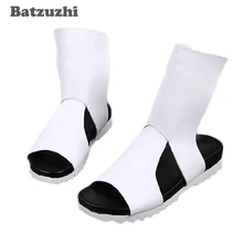 Шикарные летние Для мужчин сандалии мужские рок гладиаторы новой стильной кожаной; Sandalias Hombre; без застежек с вырезами на Для мужчин сандалового дерева, US12