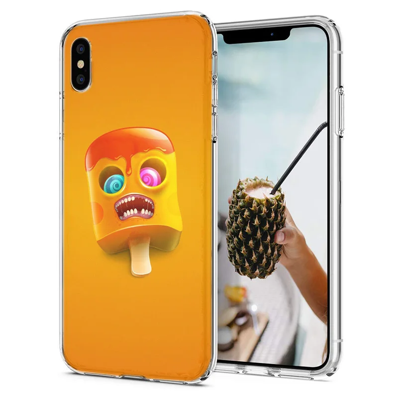 Забавный Мягкий ТПУ для iPhone 6 7 8/Plus X XS XR Max чехол Чехлы Цветной силиконовый рисунок
