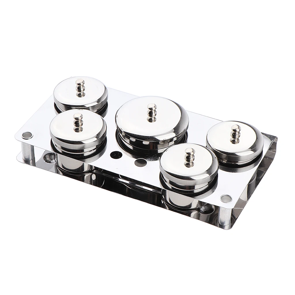 Unbreakable Durable Stainless Steel 5 Cups Sterilizing Disinfecting Sanitizing Jar Salon Barber Tools Germicide Containers