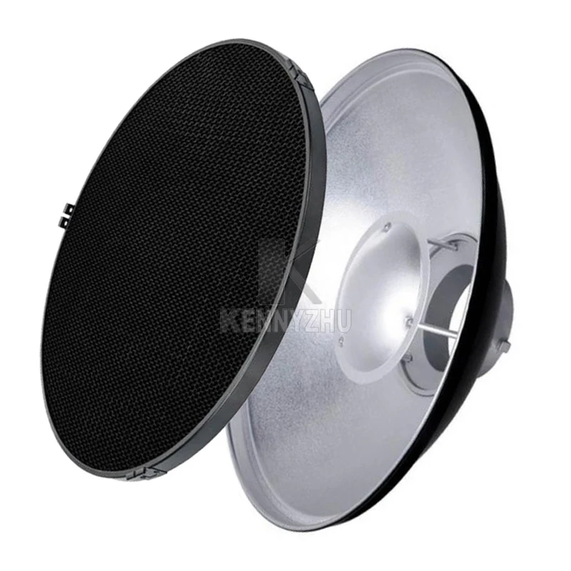 

Godox 42cm/16" 55cm/22" Silver Bowens Mount Beauty Dish + Honeycomb Grid & Soft White Diffuser Cover for Studio Flash Strobe