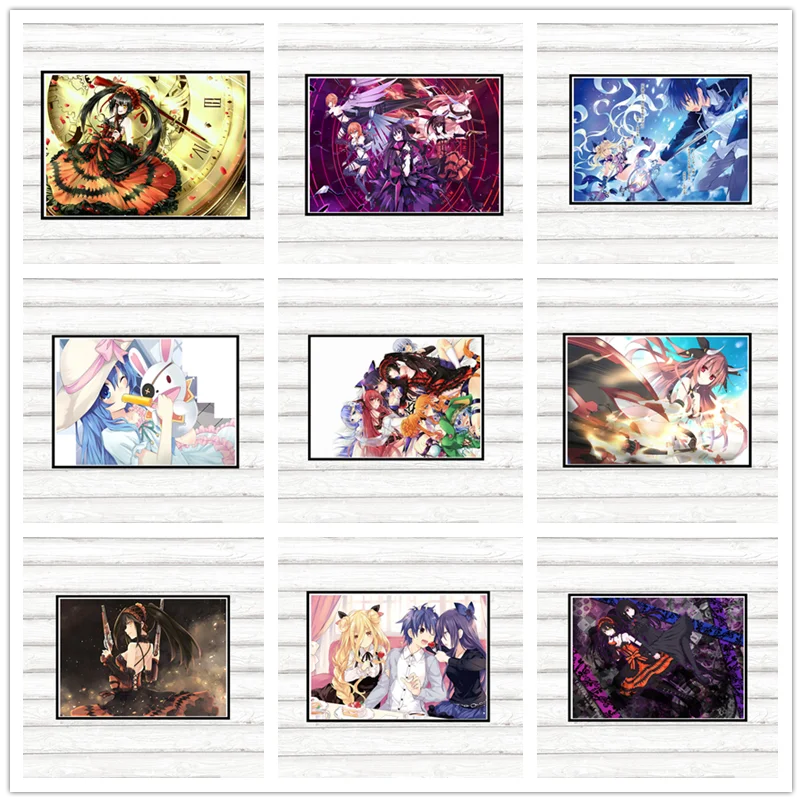 DATEALIVE бумажный постер с покрытием Печать Япония Сексуальная аниме девушка