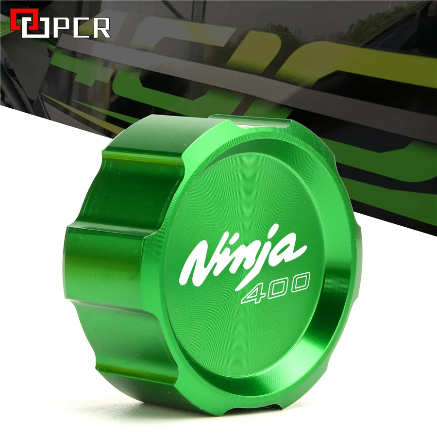Для KAWASAKI NINJA 400 Мотоцикл с ЧПУ задняя жидкость Крышка Резервуара зеленый с логотипом Ninja400
