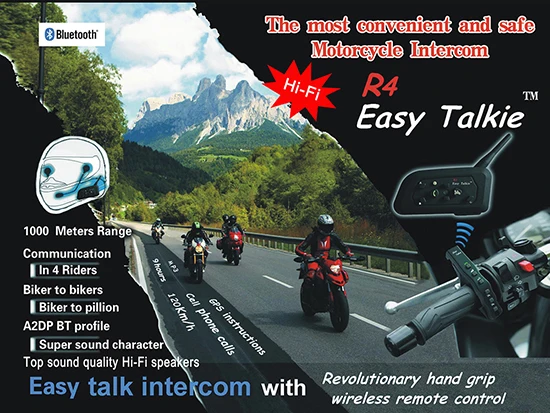 R4 Easy Talkie пульт дистанционного управления 1 шт. мульти Bluetooth мотоциклетный шлем домофон BT Переговорная гарнитура Беспроводная связь