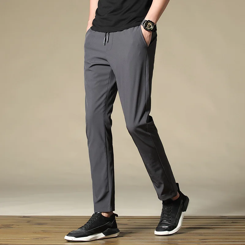 Осенне-весенние модные брюки мужские тренировочные повседневные длинные брюки хлопковые тонкие длинные мужские летние повседневные брюки