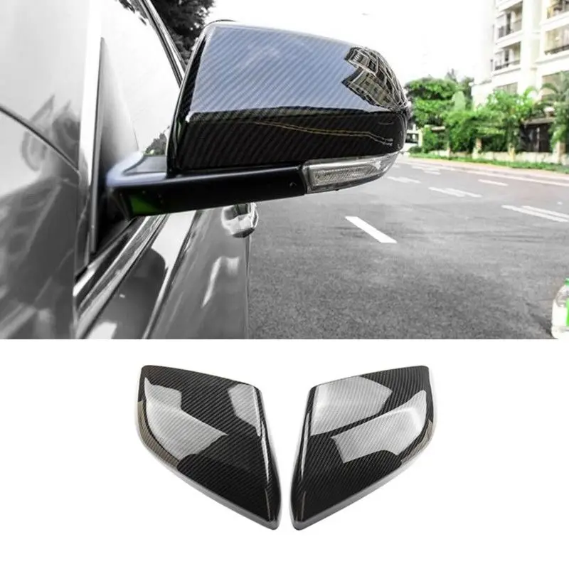 

2PCS Carbon Fiber ABS Car Side Rearview Mirror Cover Trim Exterior Parts For Cadillac ATS-L 2014-2018 New
