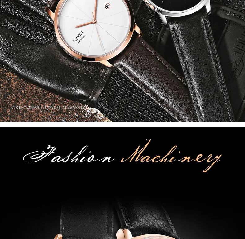 Мужские часы, автоматические механические часы, кожаные часы, повседневные деловые часы, Топ бренд, спортивные часы, relogio masculino