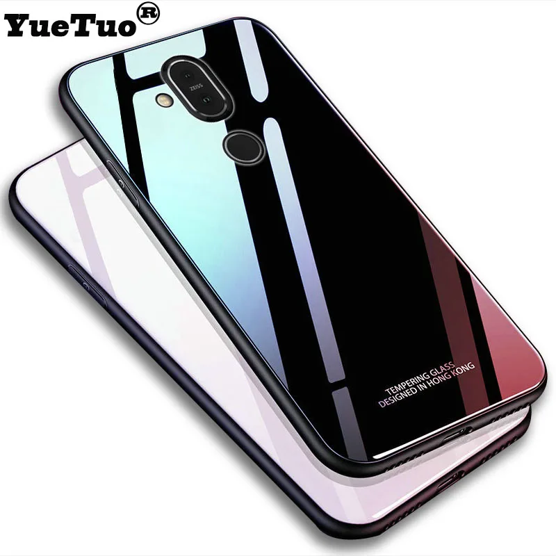 Yuetuo Оригинальный Роскошный Жесткий стеклянный зеркальный чехол для Nokia X6 X7 X 6 7 plus