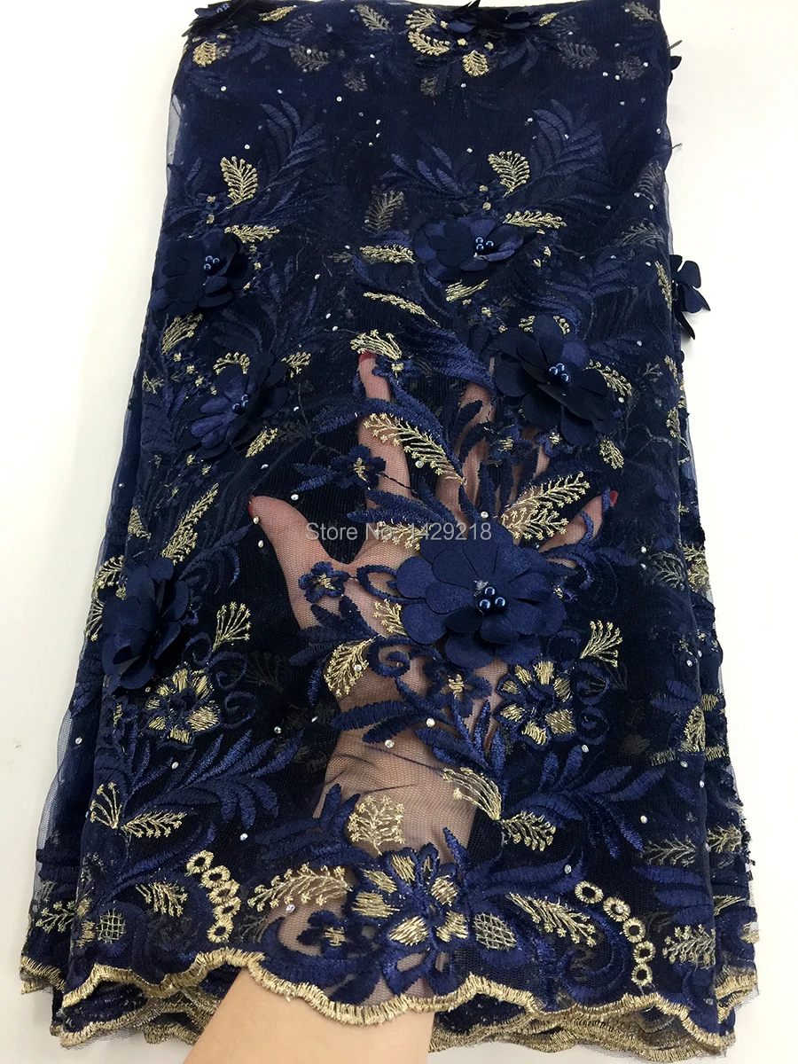 В Дубае, высокое качество, новейшая сетка, африканская кружевная ткань,, темно-синий, французский текстиль, кружевная ткань для одежды, платья