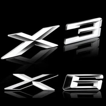 

3D Chrome Logo Silver Tail Letter Plastic Emblem Badge Sticker Decoration for BMW X1 X3 X4 X5 X6 E83 F25 GT Accessories Styling