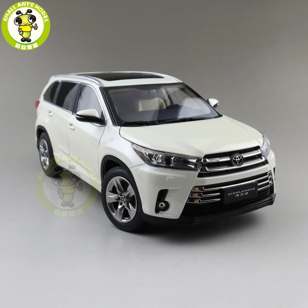 1/18 Highlander литая под давлением модель автомобиля SUV игрушки Детские подарки для мальчиков девочек белый