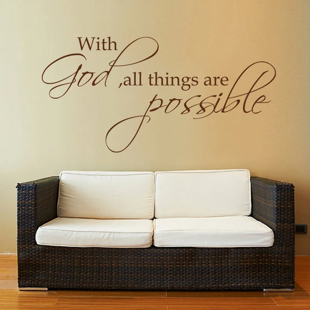 bibel verse vinyl wall decal with god all things are possible