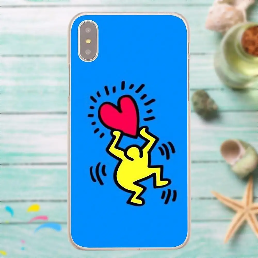 Мягкий чехол из ТПУ с милым рисунком кота для Apple iPhone 4 4S 5 5C SE 6 6 S 7 8 Plus X для LG G3 G4 G5 G6 K4 K7 K8 K10 V10 V20 Кит Харинг забавные