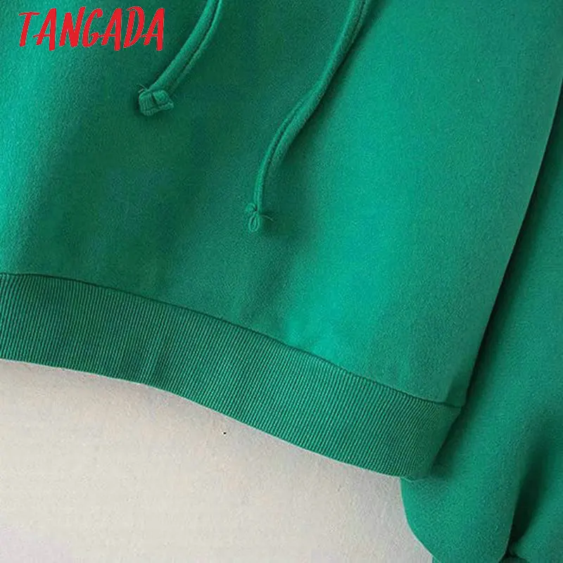 Tangada Winter Japanese Fashion Women Fleece Oversized Hoodie Sweatshirts Red Hooded Jacket Ladies