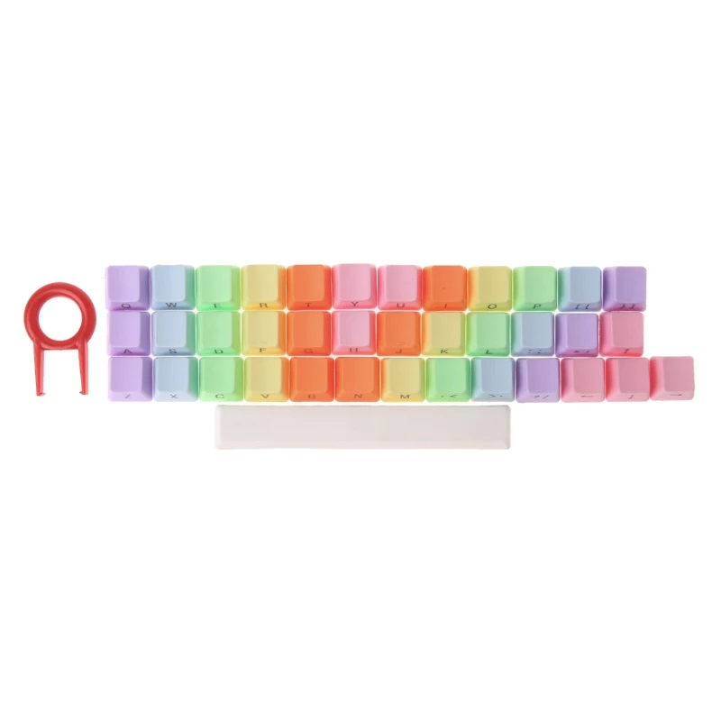 

37 Rainbow Side-printed PBT OEM Profile plus Spacebar Keycap Remover Puller